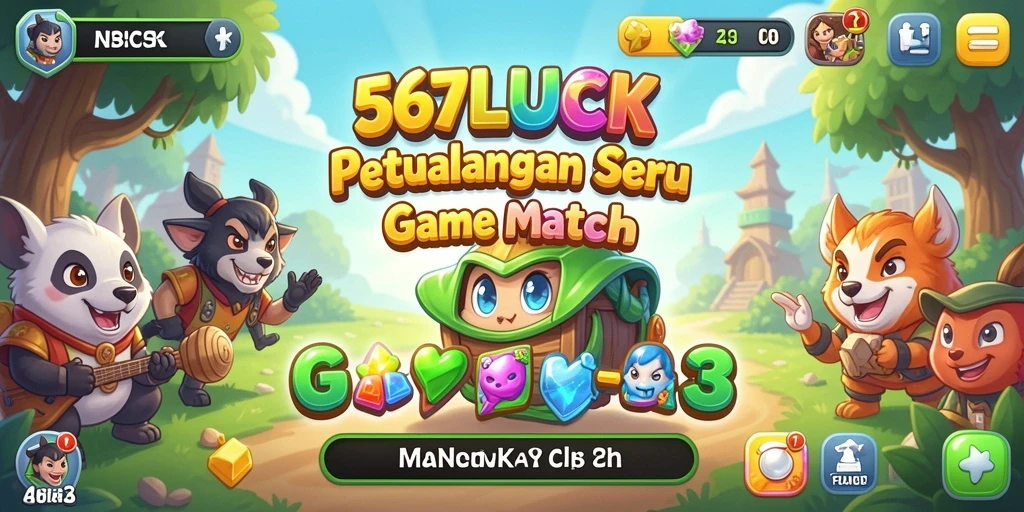 Tampilan gameplay seru dengan warna-warni permata di 567LUCK.