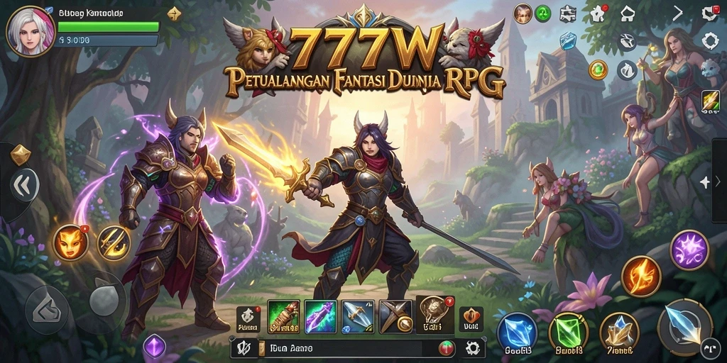 Screenshot gameplay menunjukkan pertarungan epik dalam <strong>7777W</strong>.