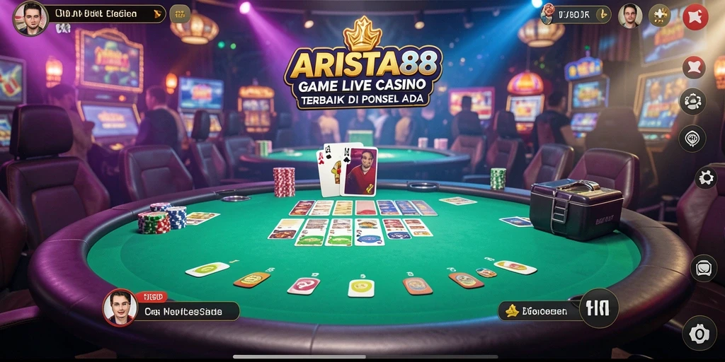Screenshot gameplay Live Casino ARISTA88 menampilkan dealer langsung yang bersiap melayani.