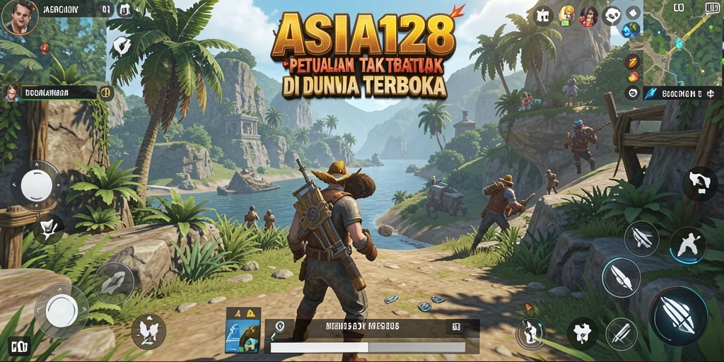 Tampilan gameplay dari dunia terbuka yang luas dalam ASIA128.