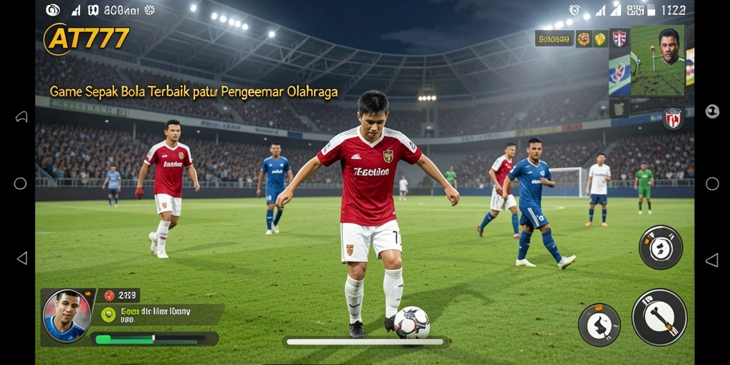 Tampilan gameplay seru dalam AT777 dengan aksi sepak bola yang mendebarkan.