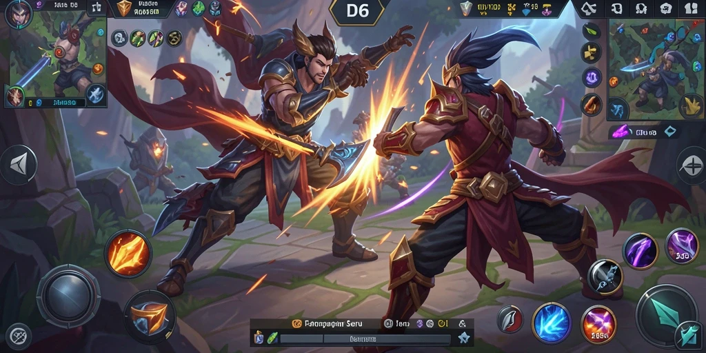Gameplay MOBA D06 yang penuh aksi dan strategi.