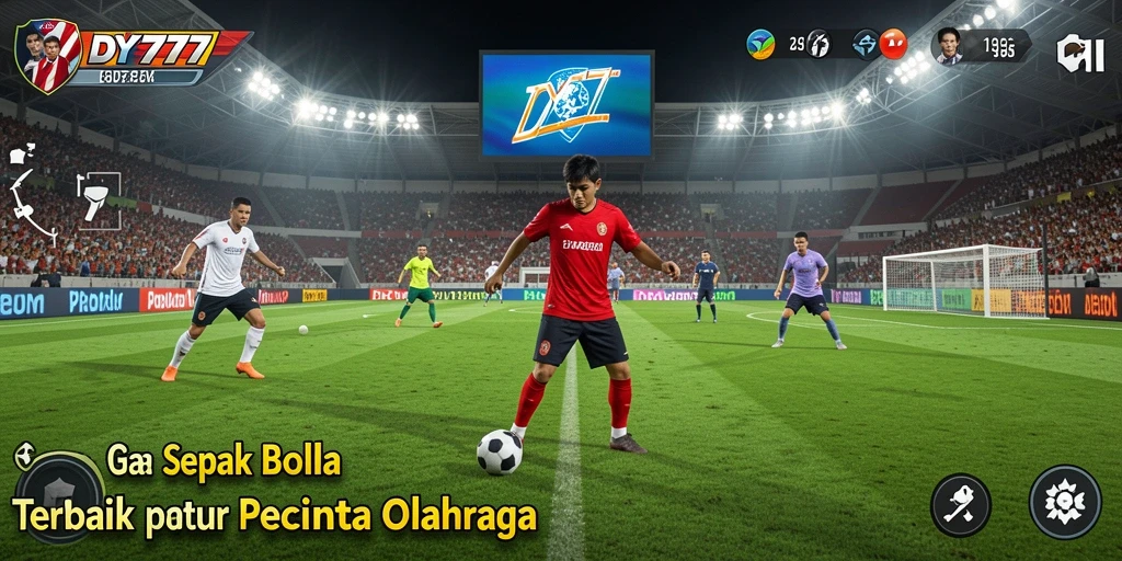 Tampilan menarik gameplay DY777 dengan aksi sepak bola yang memukau.