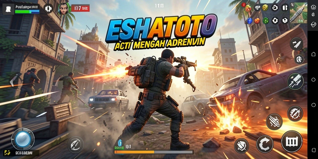 Tampilan gameplay ESHATOTO yang penuh aksi dan tantangan.
