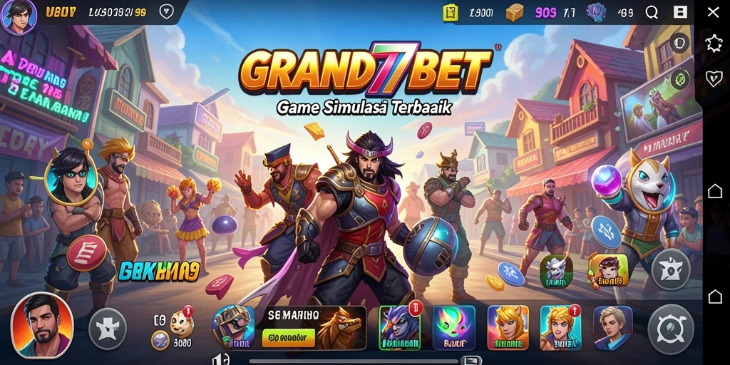 Screenshot GRAND77BET menunjukkan gameplay simulasi yang menarik.