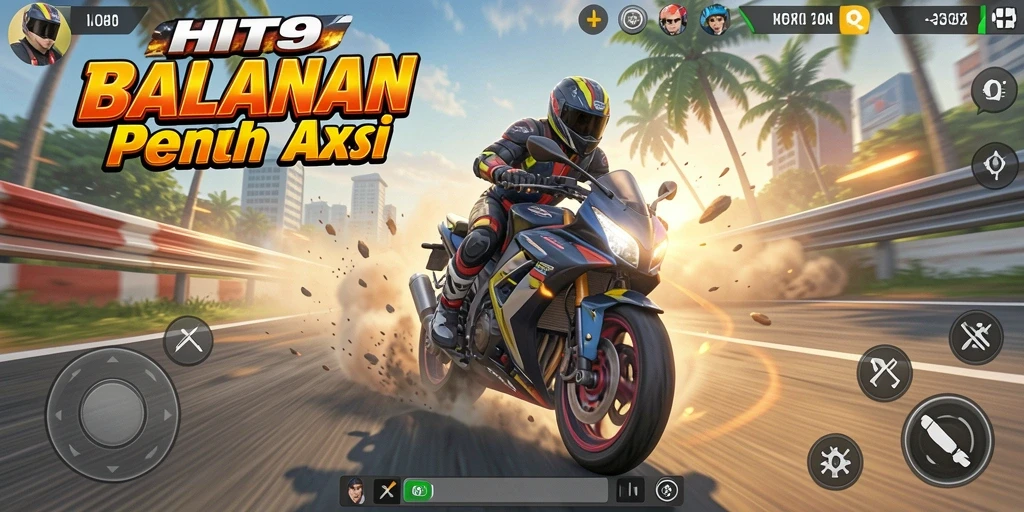 Gameplay balapan motor yang mendebarkan dan penuh aksi.