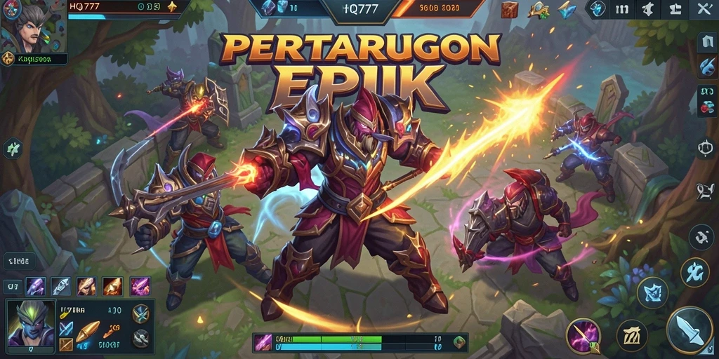 Tangkapan layar epik dari gameplay MOBA yang mendebarkan.