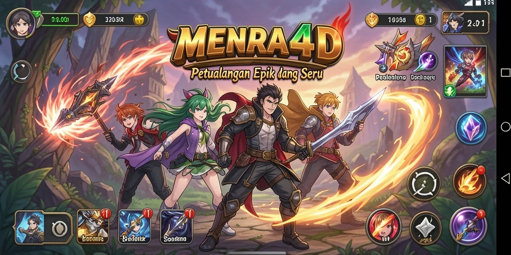 Tampilan menarik dari gameplay MENARA4D yang penuh aksi Anime.