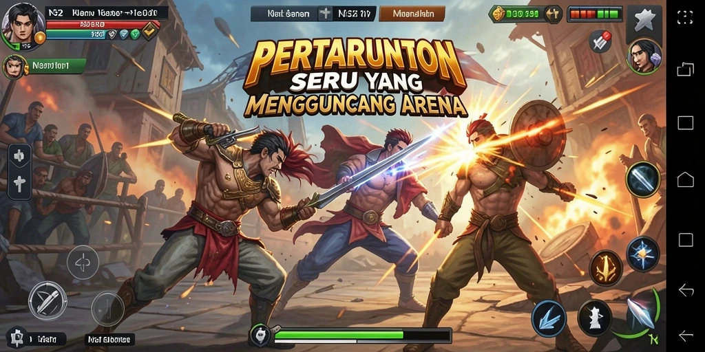 Tampilan gameplay N32 yang menegangkan dalam pertarungan.