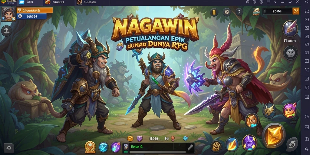 Tampilan gameplay NAGAWIN yang seru dan penuh aksi RPG.