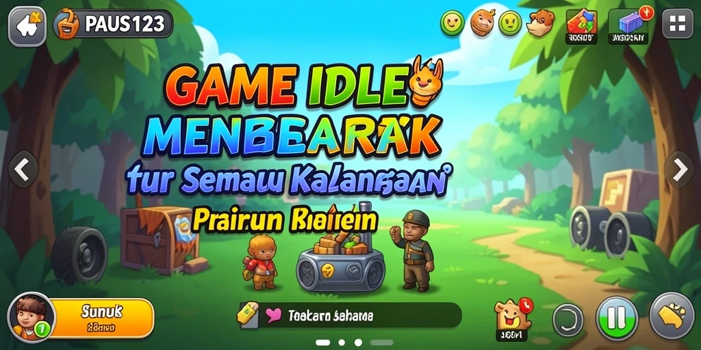 Tangkapan layar gameplay PAUS123 yang menampilkan fitur Idle yang menarik.