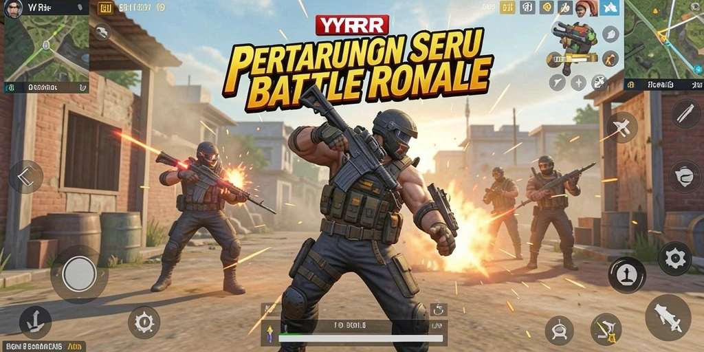 Gameplay seru di YYRR dengan aksi battle royale yang mendebarkan.